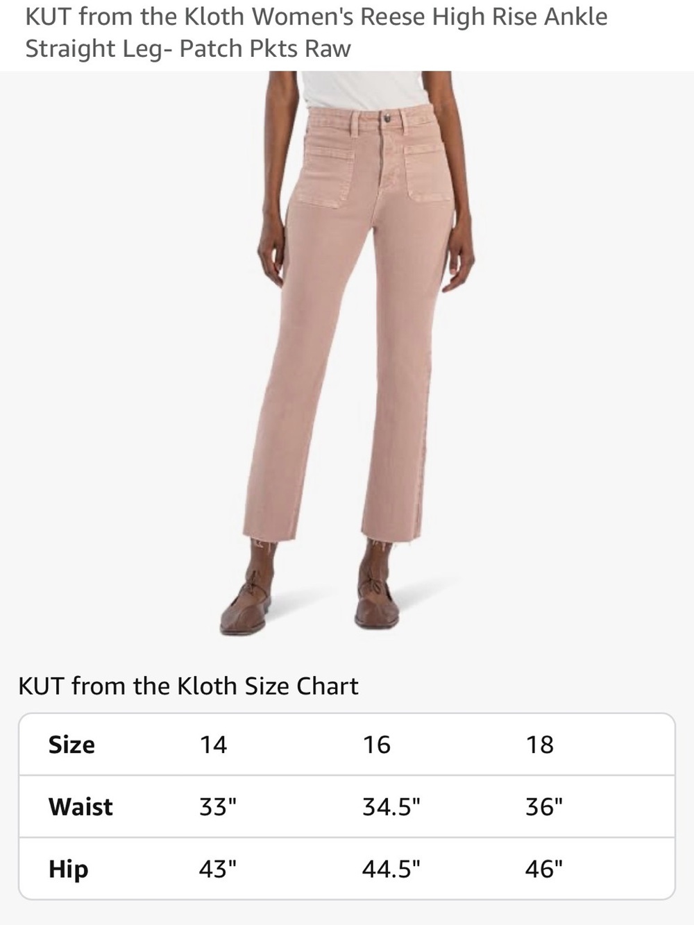 Kut from the Kloth Dusty Rose Cropped High Rise Straight Jeans - Picture 10 of 13